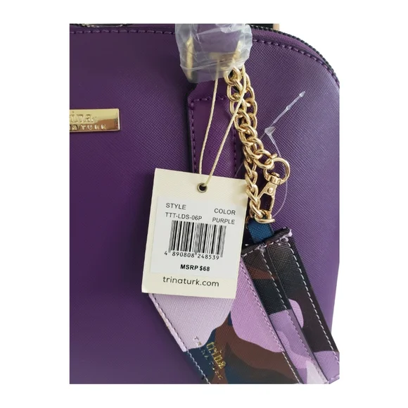 Trina Turk Purple Crossbody Handbag & Card Case - Picture 4 of 7